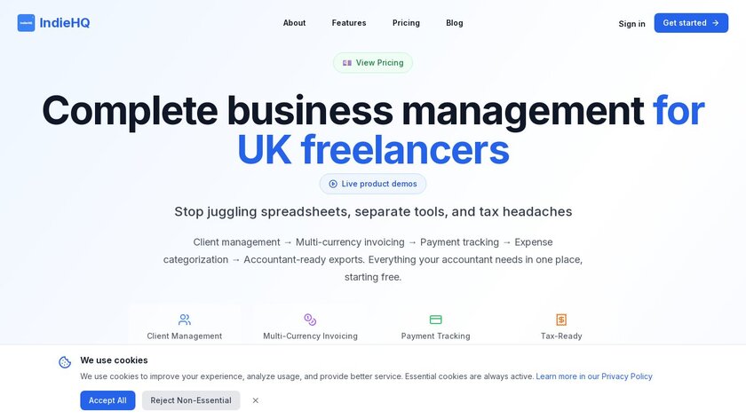 IndieHQ Landing Page