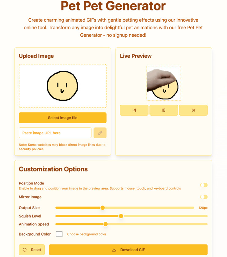 PetPetGenerator.net Landing Page