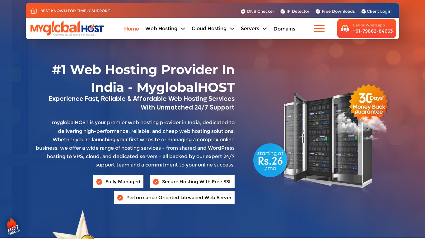 MyGlobalHost Landing page