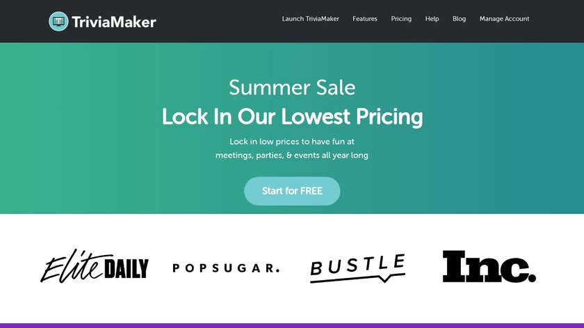 TriviaMaker Landing Page