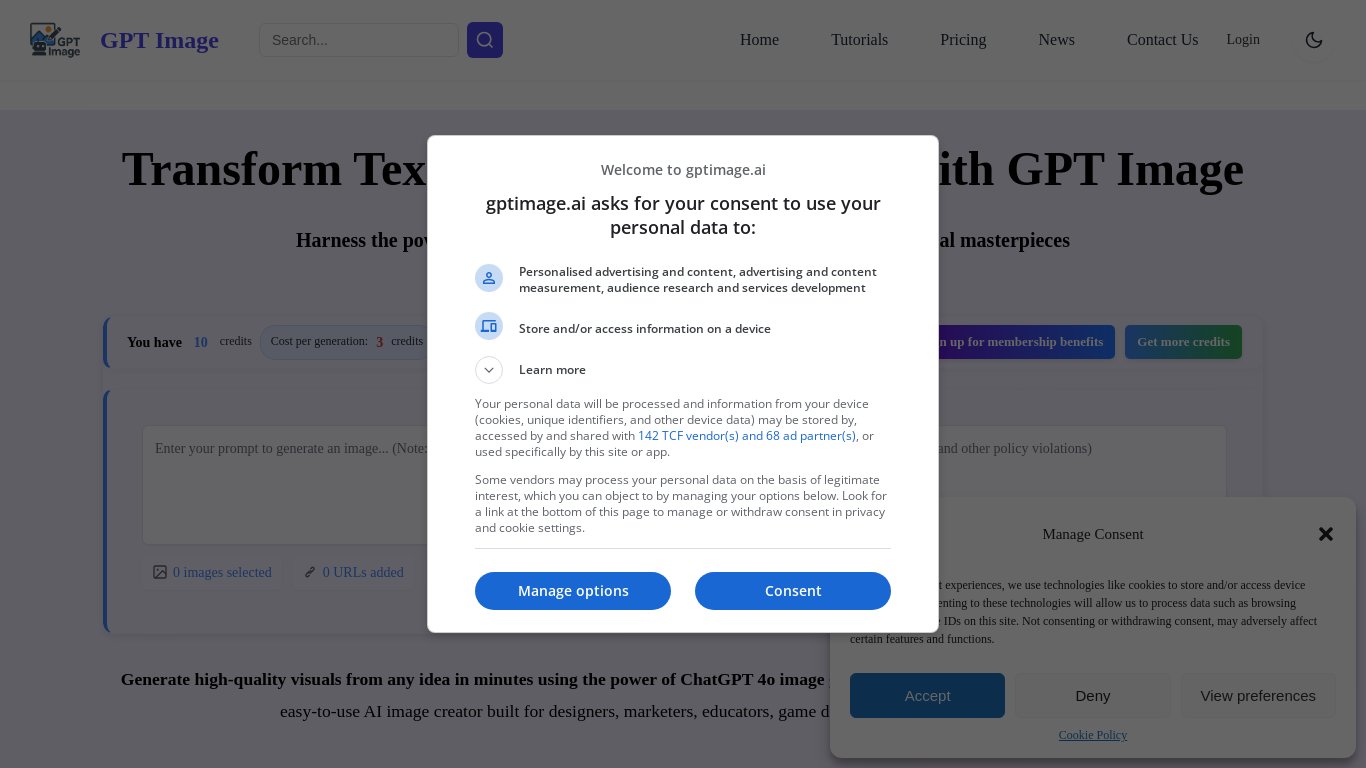 GPTImage.ai Landing page