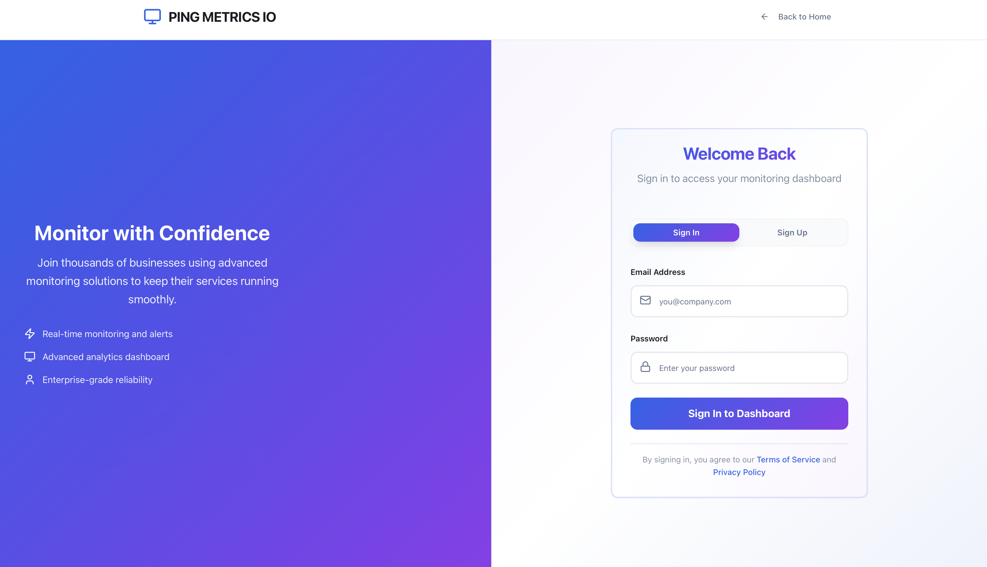 PingMetrics.io 