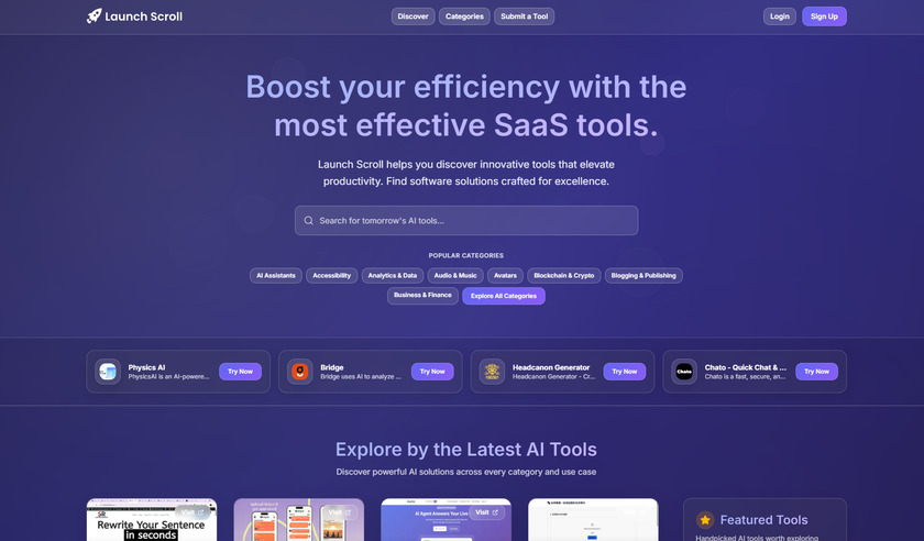 Launch Scroll Landing Page
