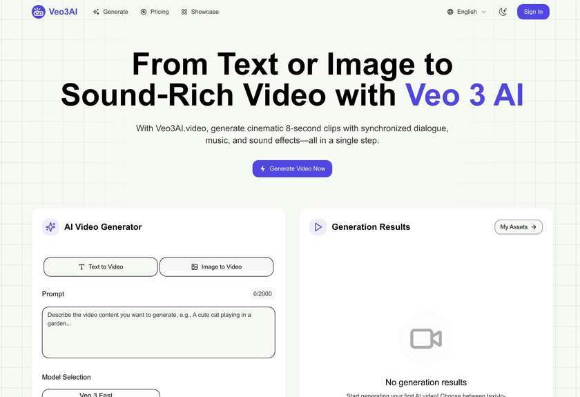 Veo3AI.video Landing Page