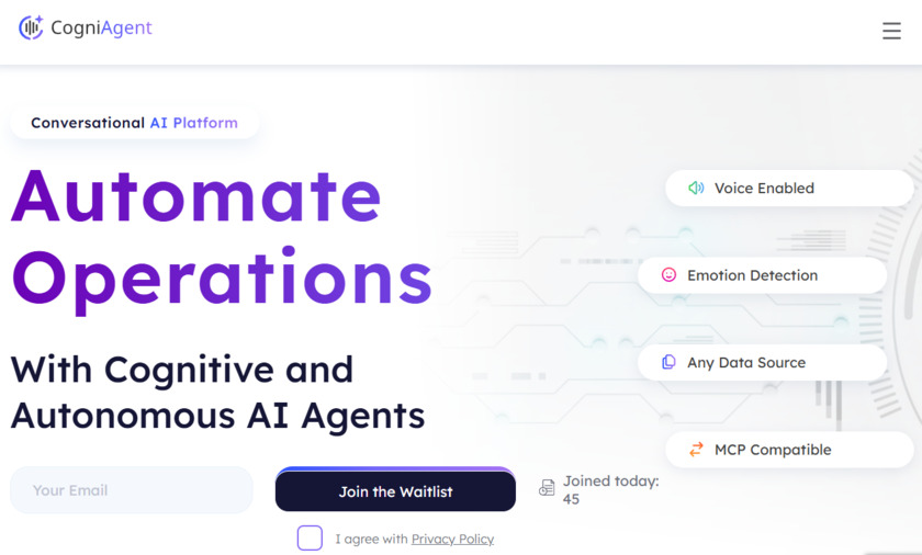 CogniAgent Landing Page