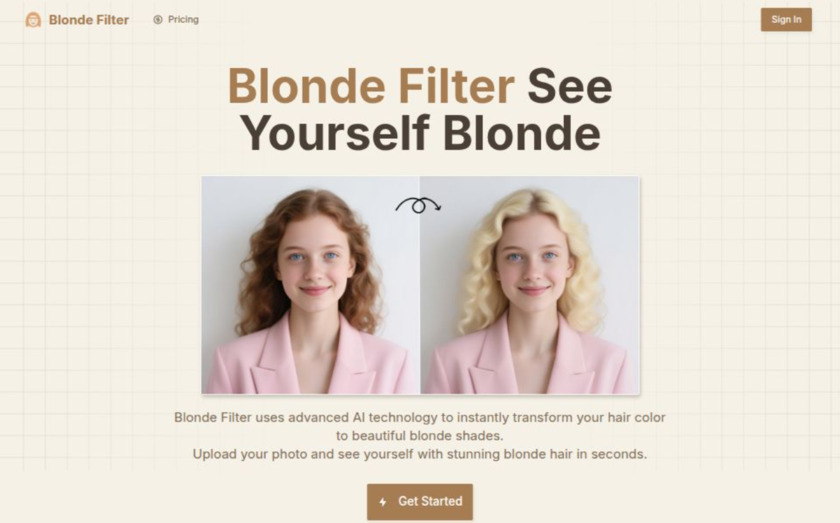 BlondeFilter.net Landing Page