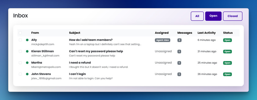 Really Simple Support Landing Page