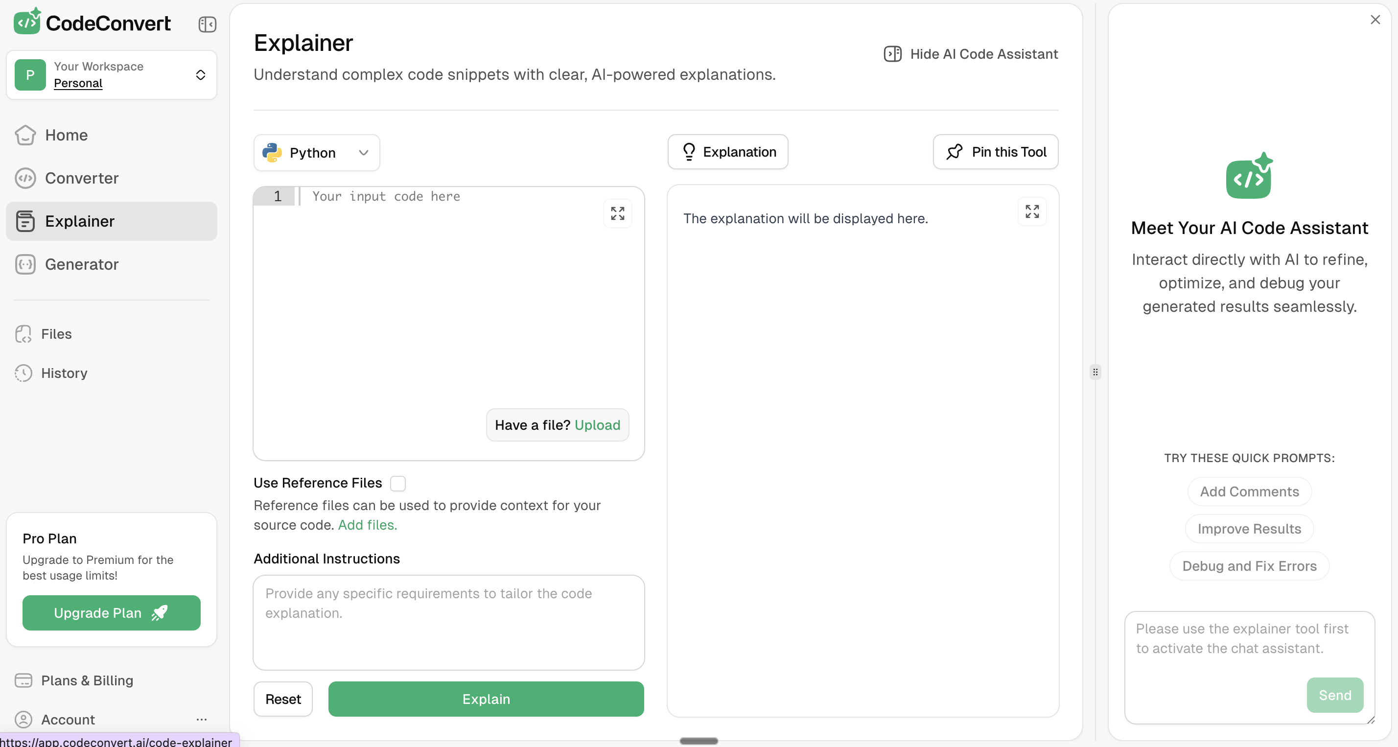 CodeConvert Code Explainer