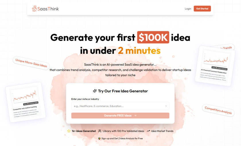 SaaSThink.app Main Page