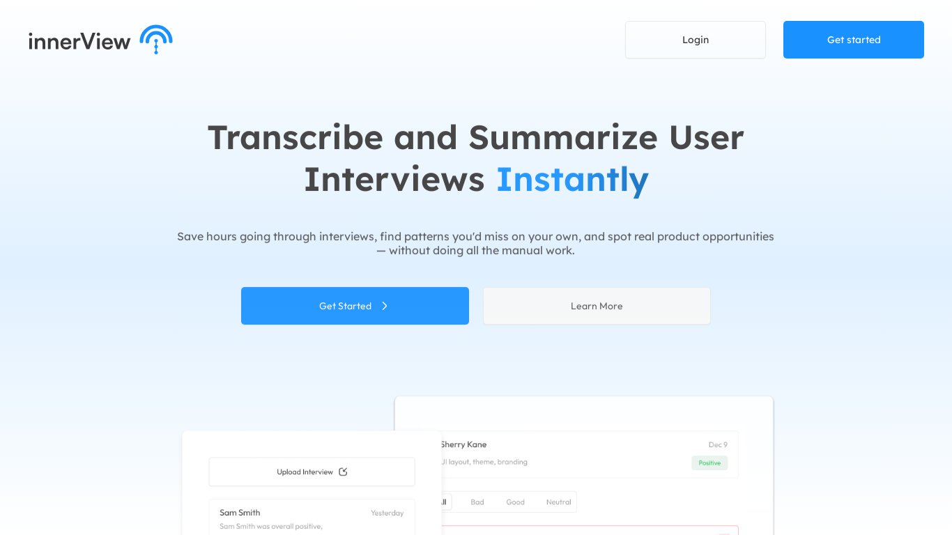 Innerview Landing page