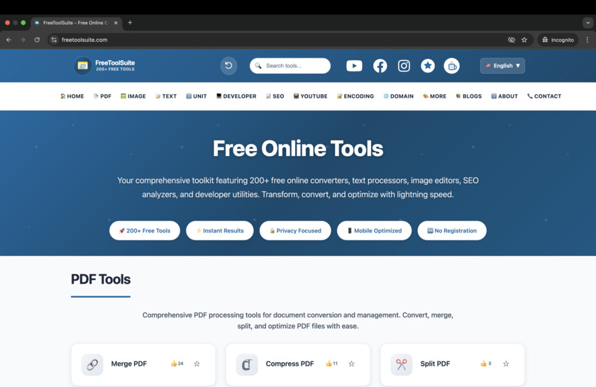FreeToolSuite Landing Page