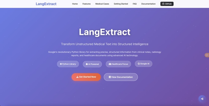 LangExtract Landing Page