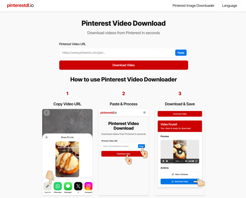 PinterestDL.io PinterestDL Homepage