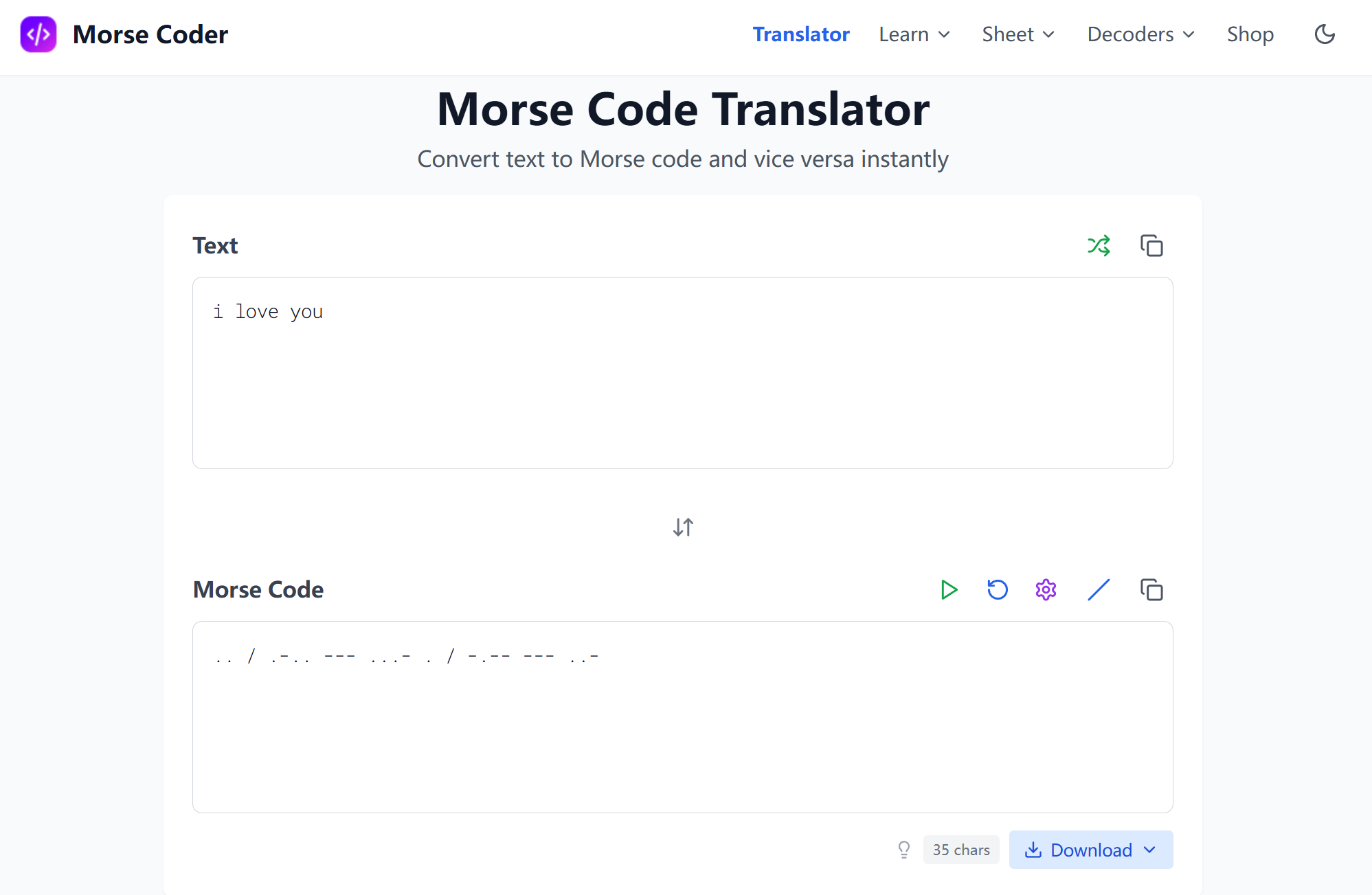 Morse Coder Morse code Translator