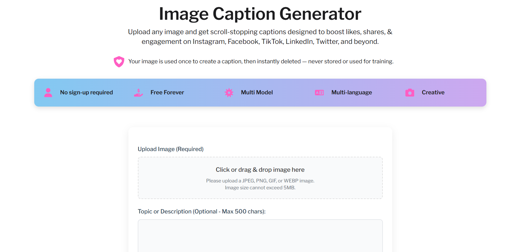 Captionation Image Caption Generator