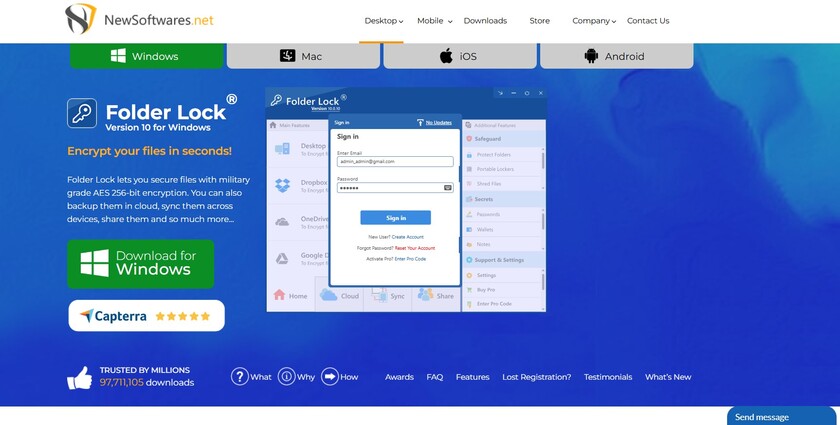 Folder Lock Landing Page