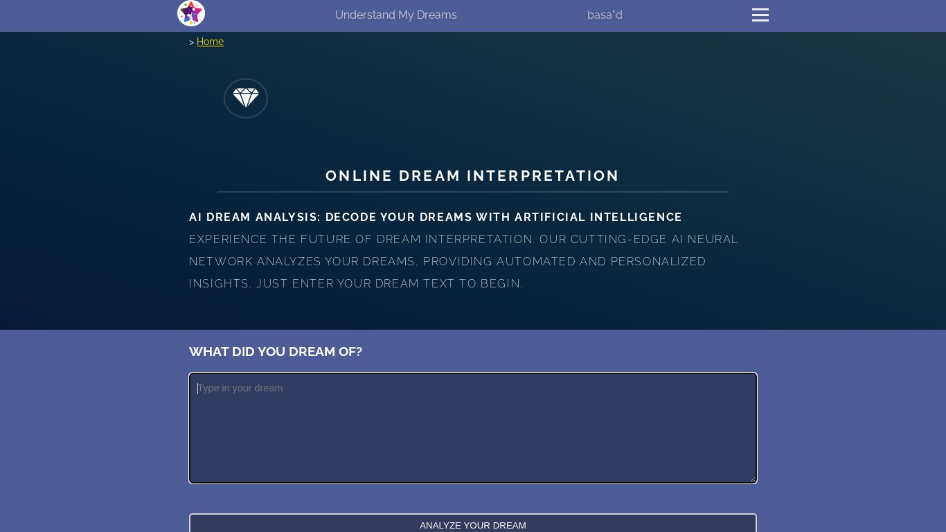 Understand My Dreams Landing page