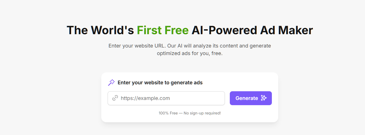 AdComposer.ai Homepage
