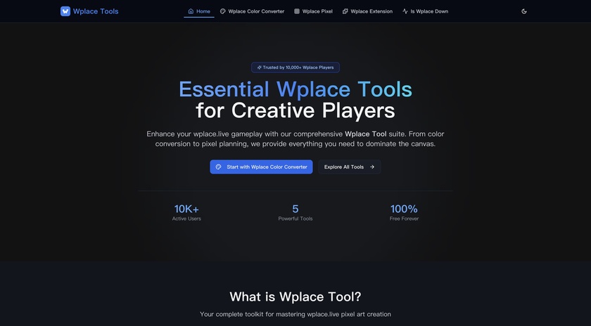 Wplace Tool Landing Page