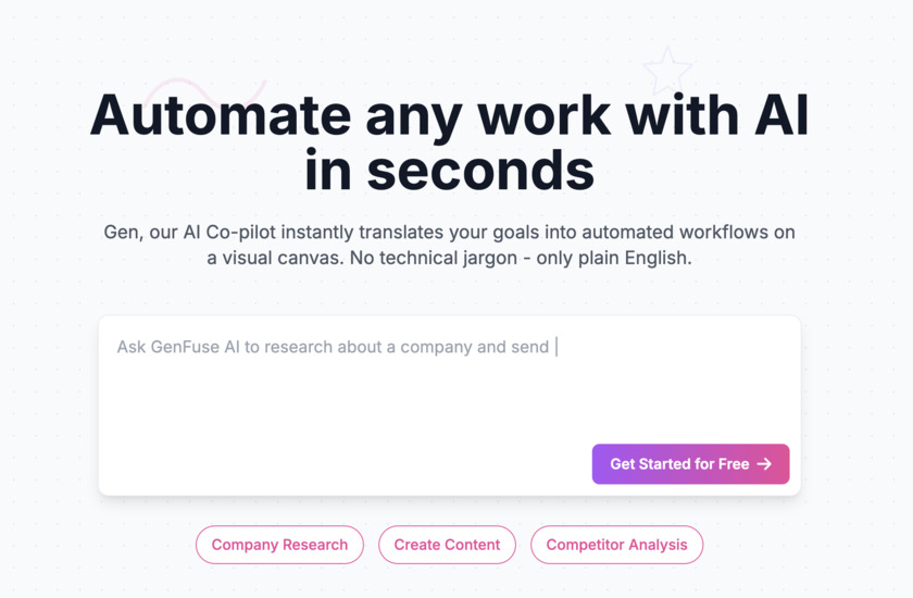 GenFuse AI Landing Page