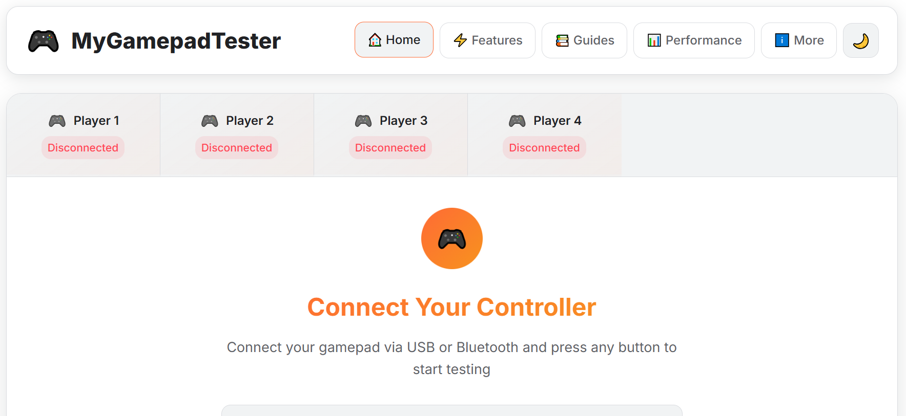 My Gamepad Tester Homepage