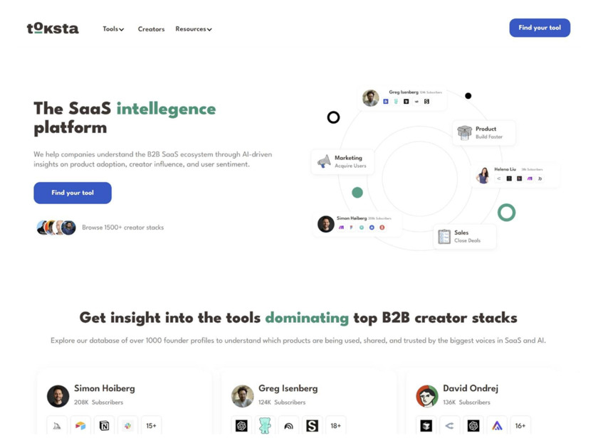Toksta Landing Page