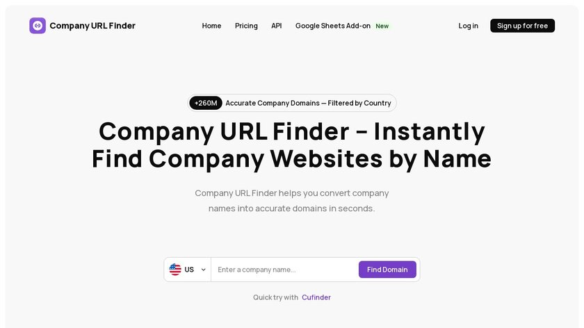 Company URL Finder Landing Page