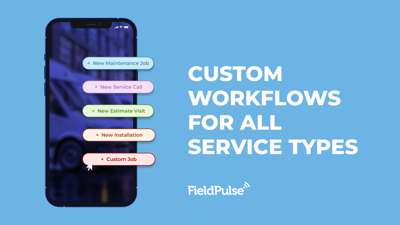 FieldPulse No two service businesses operate the same way and with FieldPulse, they don’t have to. Create fully customizable workflows tailored to your unique service types, from maintenance jobs to installations and custom projects. FieldPulse helps you streamline processes, reduce administrative burden, and ensure consistency and flexibility across every type of service your business offers.