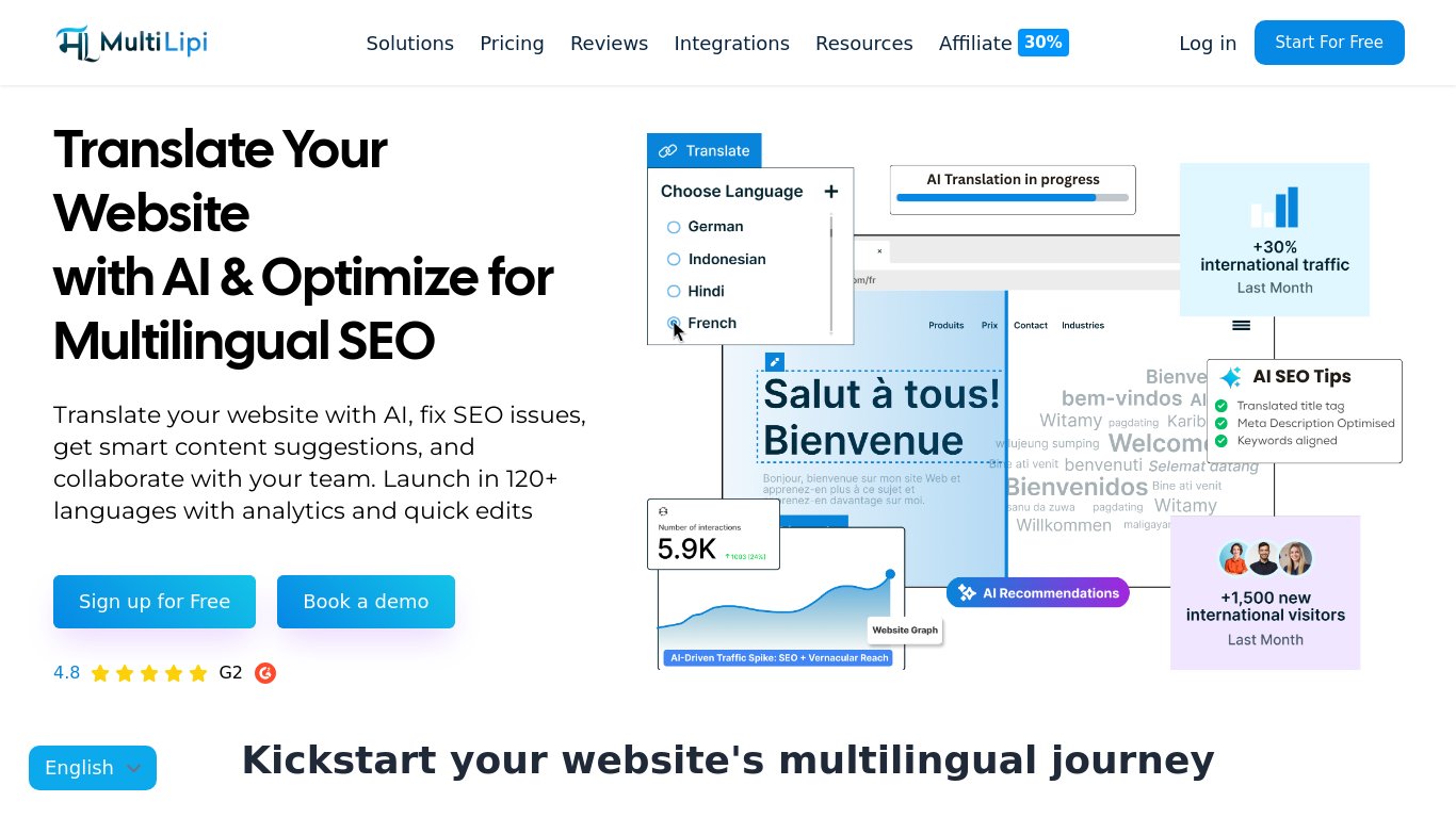MultiLipi Landing page