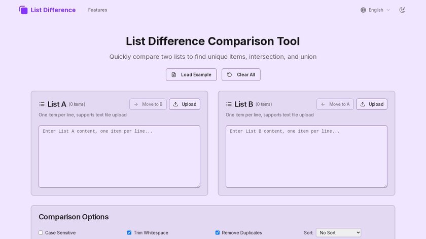 List Difference Landing Page