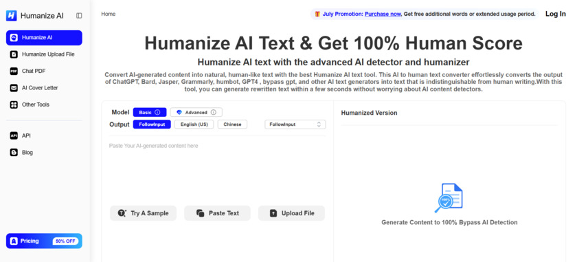 Humanize AI Landing Page