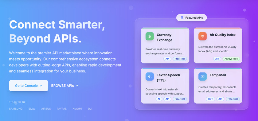 JuheAPI Landing Page