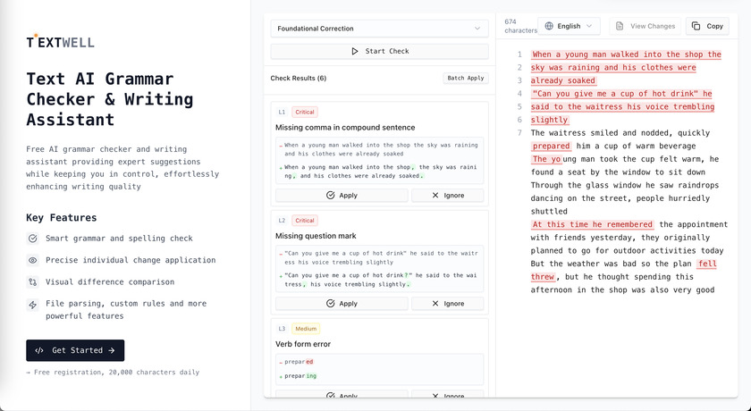 Text-Well Landing Page