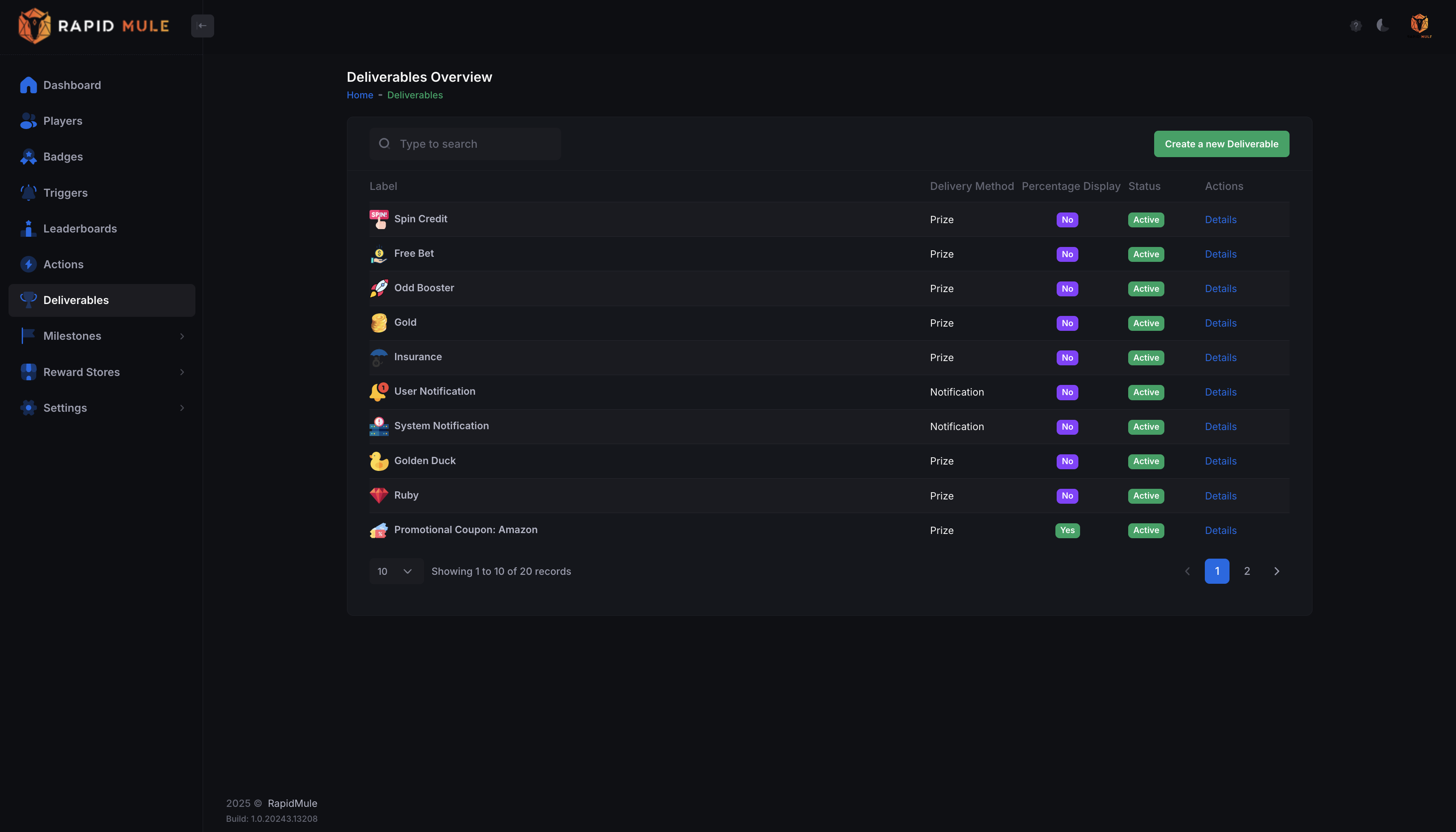 RapidMule Deliverables