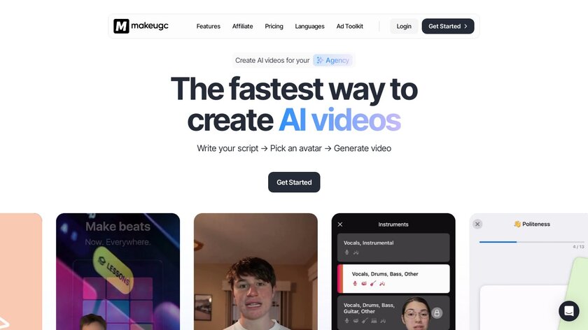 MakeUGC Landing Page