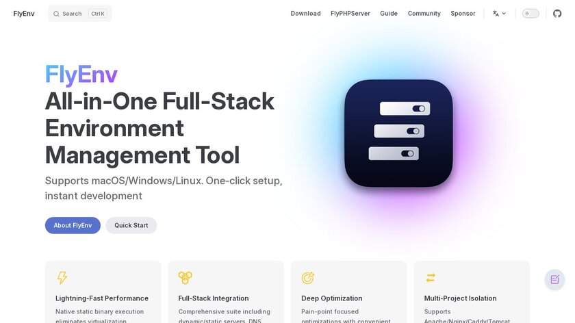 FlyEnv Landing Page