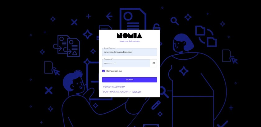 Nomia Docs Landing Page
