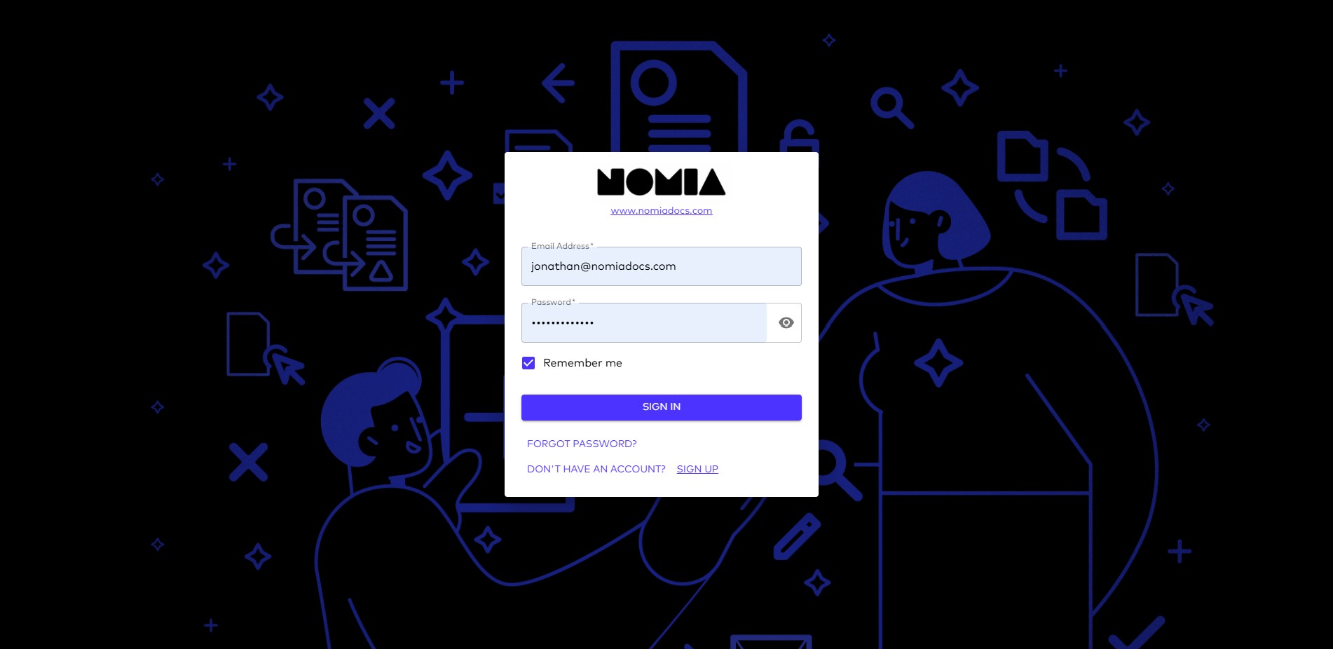 Nomia Docs Login