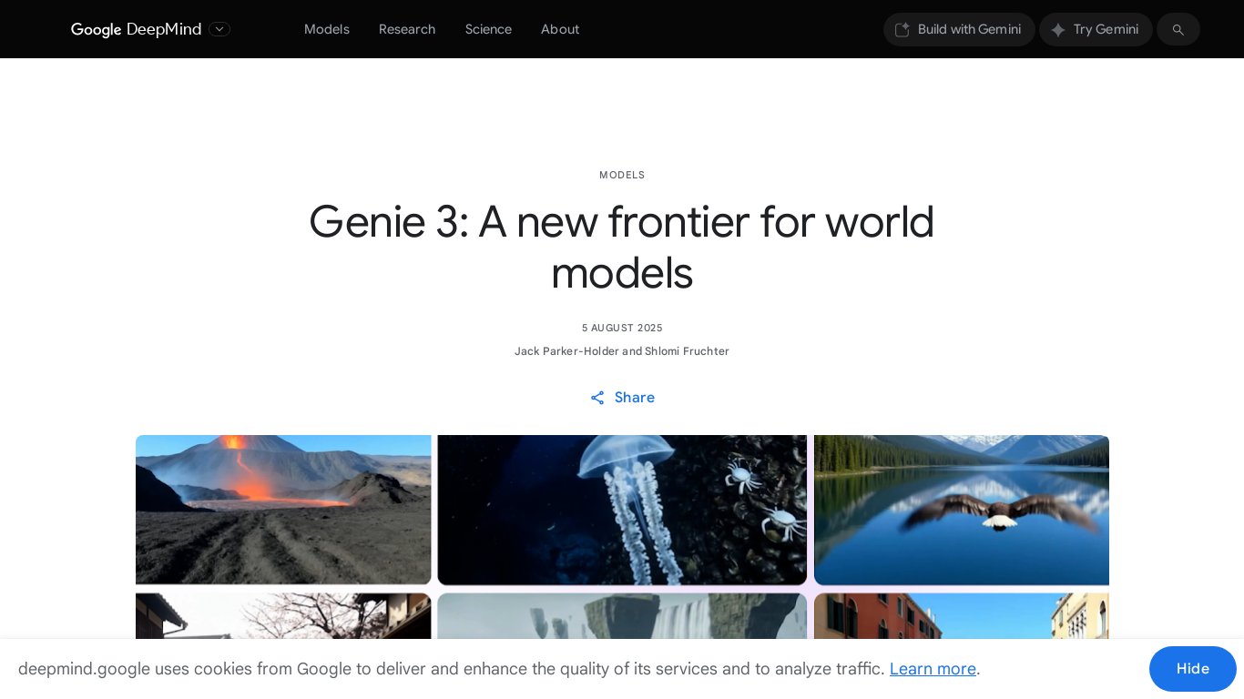 DeepMind Genie Landing page