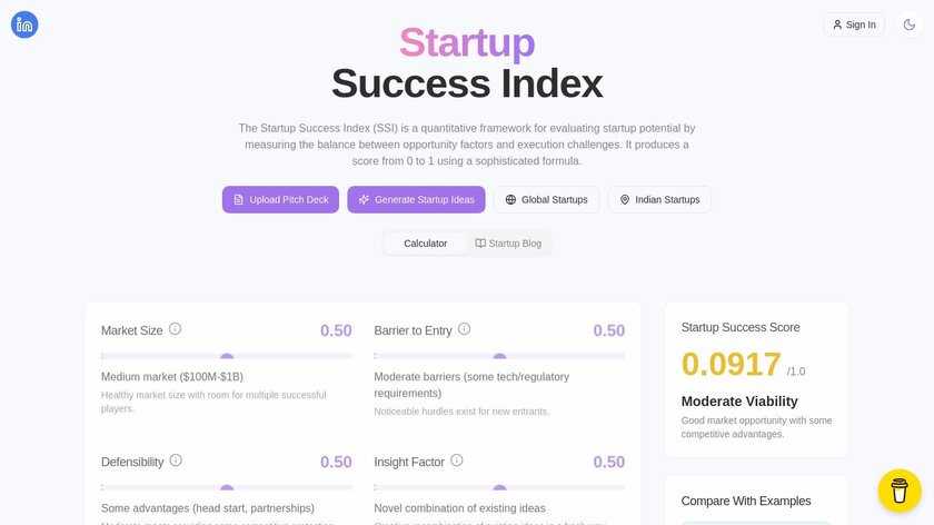 Startup Success Predictor Landing Page