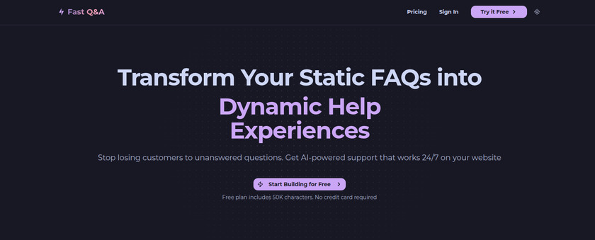 Fast Q&A Landing Page