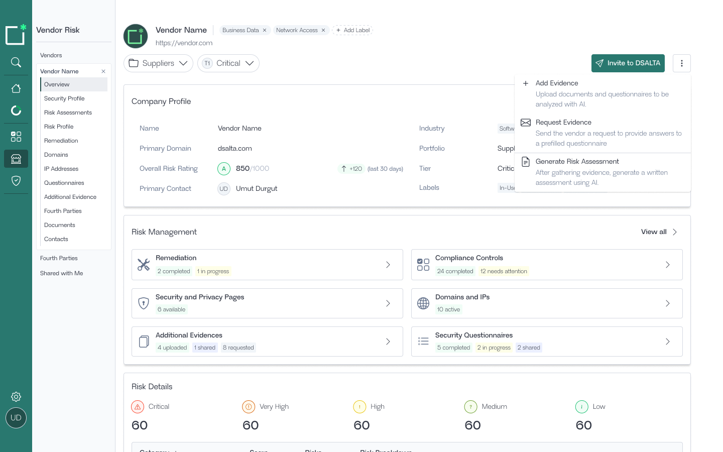 DSALTA Vendor Overview