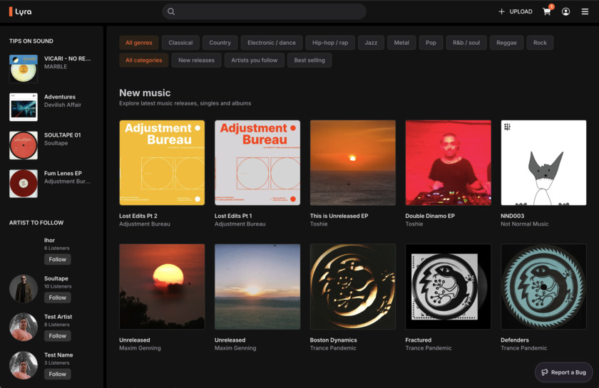 Lyramusic Landing Page