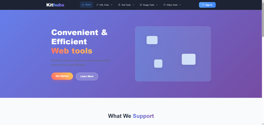 Kithubs Landing Page