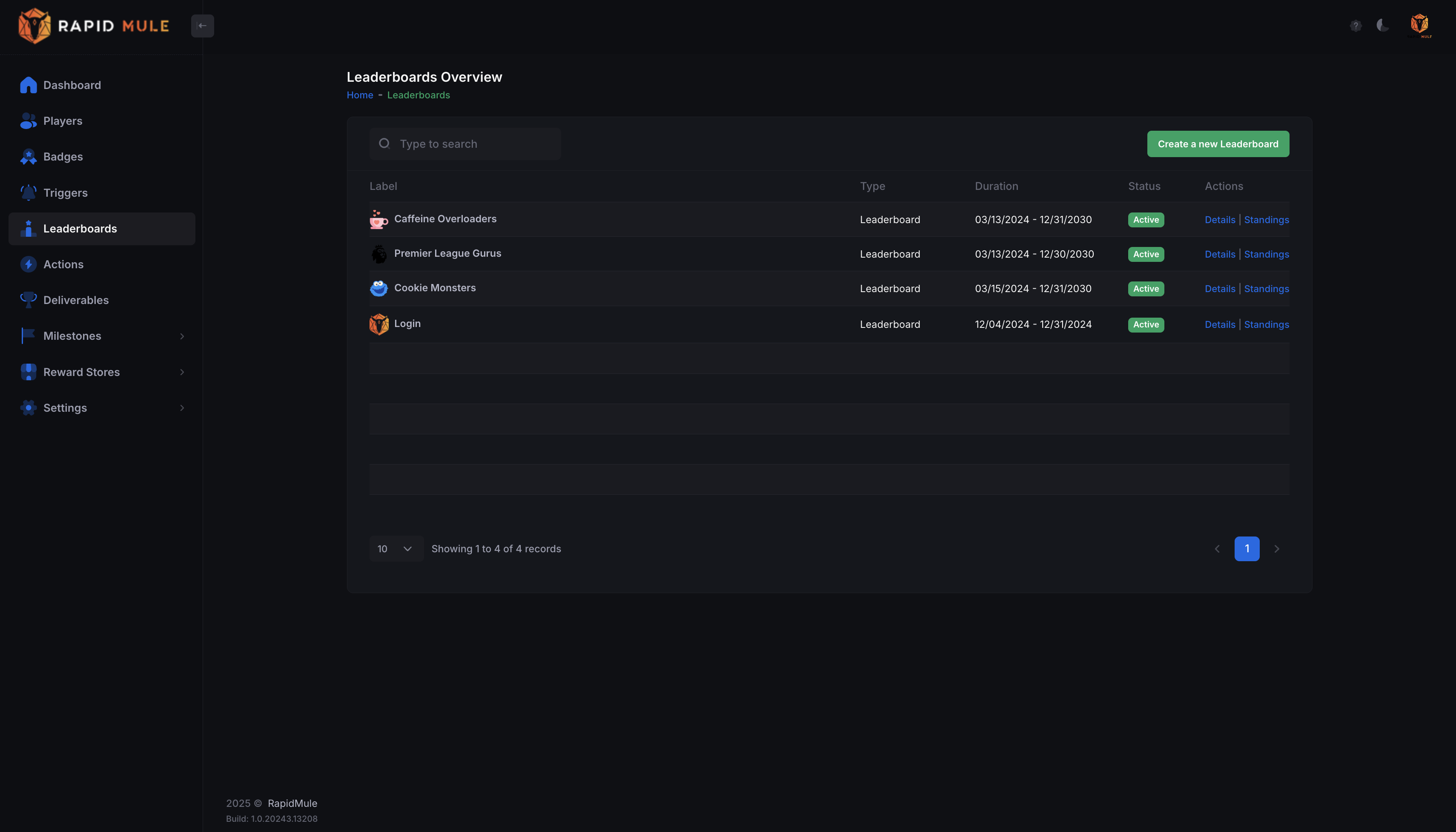RapidMule Leaderboards