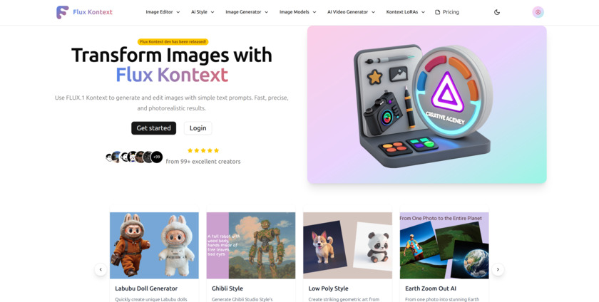 Kontextflux.io Transform Images with Flux Kontext