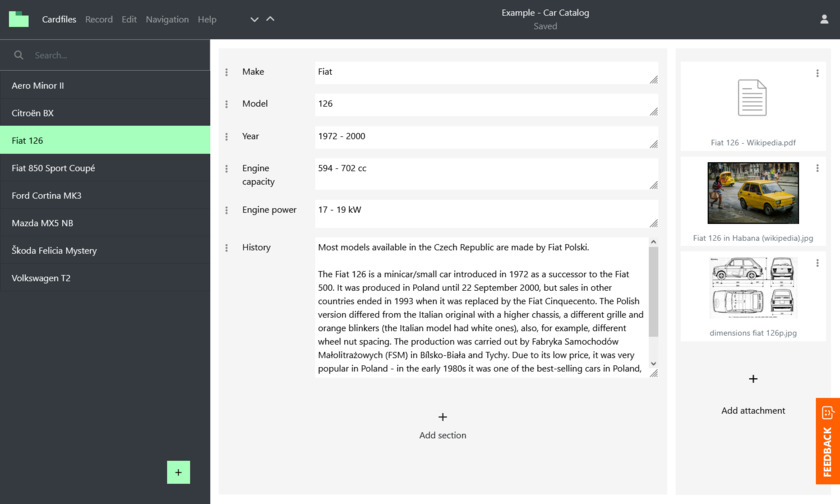 Cardfile.it Landing Page