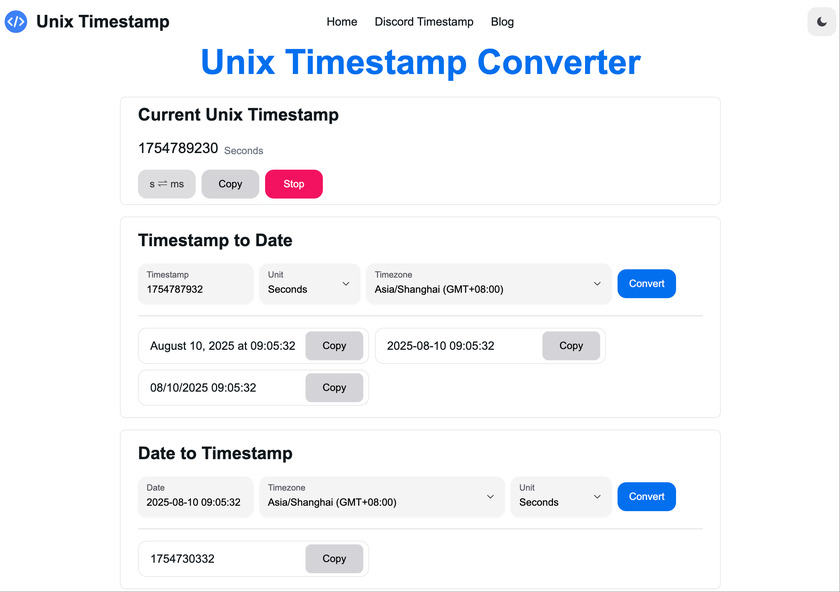 Timestamps.top Landing Page