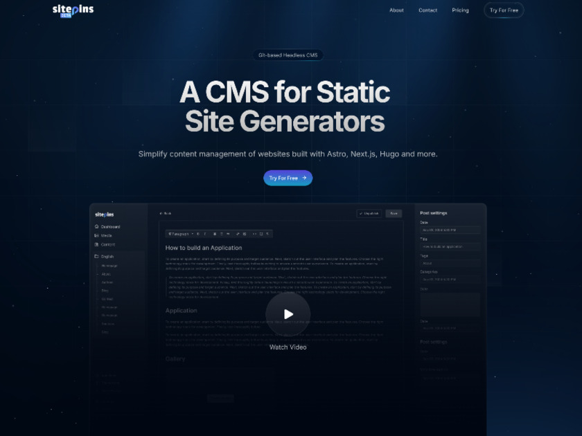 Sitepins Landing Page