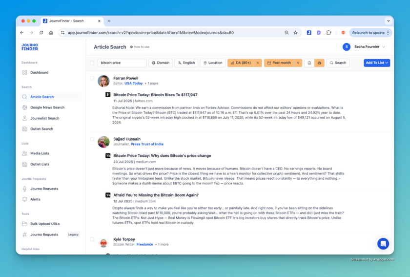 JournoFinder Landing Page